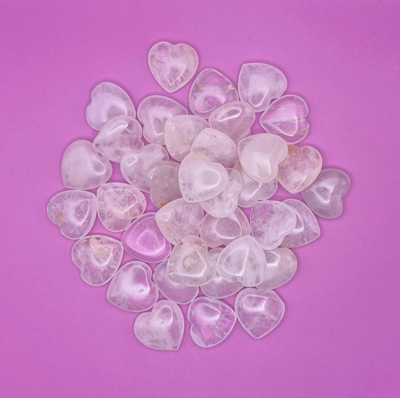 Mini Heart - Clear Quartz pocketstone worry stone