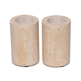 Portavelas de travertino L Ø6x10cm