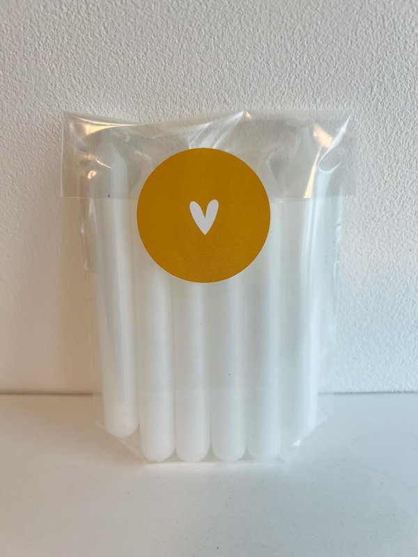 Set of 6 mini candles white