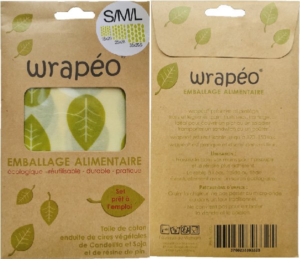 Ceras vegetales wrapéo - juego de 3 S/M/L - 18x20 / 25x28 / 33x35,5 cm