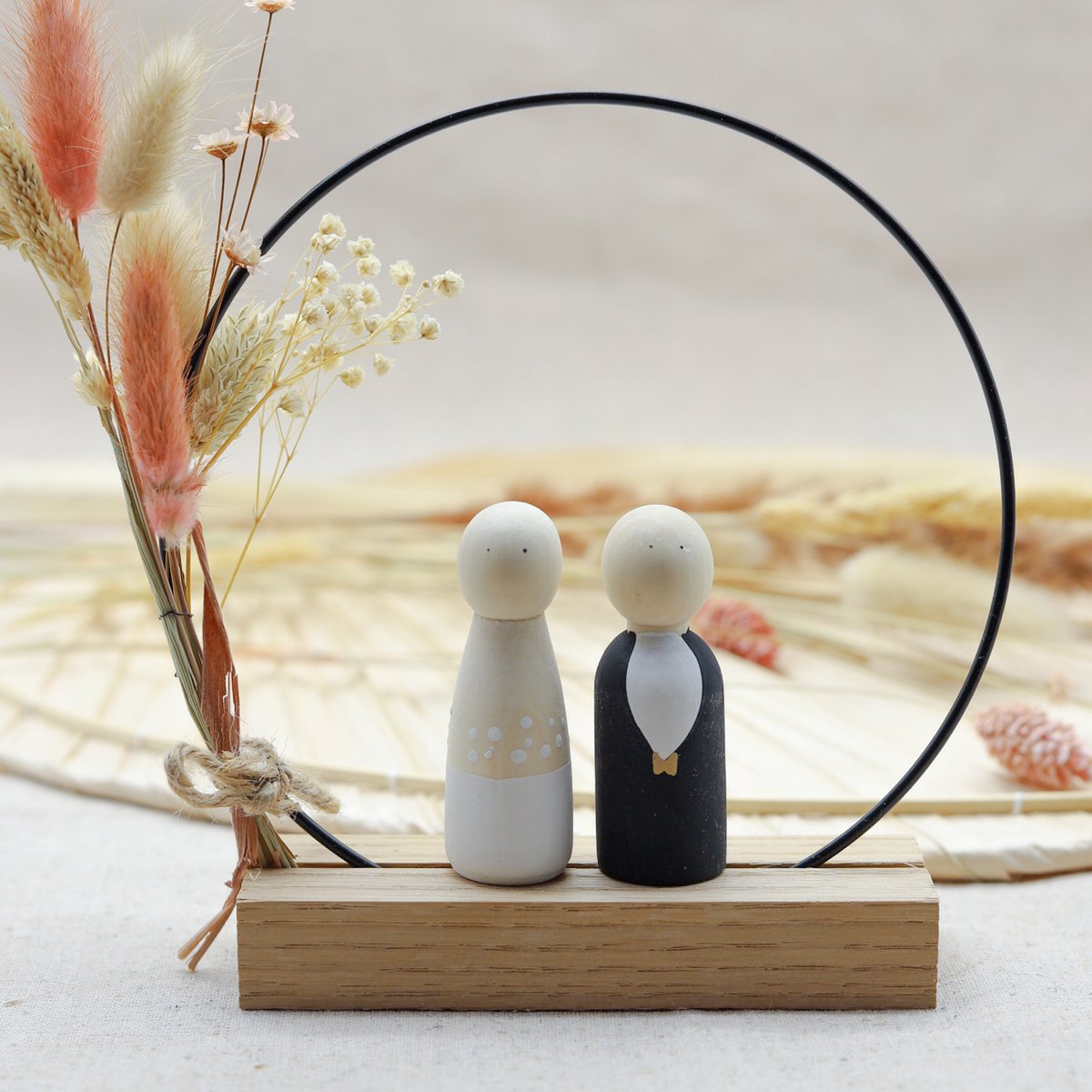 Pegdoll Bride Groom - Bridal couple - Tuurelur Houten Poppetje Liefde Wedding Huwelijkscadeau