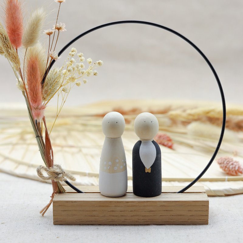 Peg Doll Novia Novio - Pareja nupcial - Tuureluur Muñeca de madera Amor Boda Regalo de boda