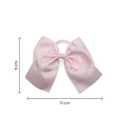 Fiocco per capelli con elastico in caucciù acrilico - Nastro in gros-grain - 11 x 9 cm - Rosa pastello