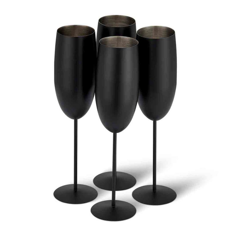 Champagne Flute black matt 4x28.5cl