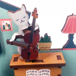 Tonecher, Diy 3d Houten Puzzel, Kalender, The Cats Musical, TQ004, 10,4x8,9x13,3cm
