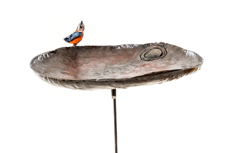 ZIMBA-ARTS METAL XL IJSVOGELKOM VOGELVOERDER OP STICK