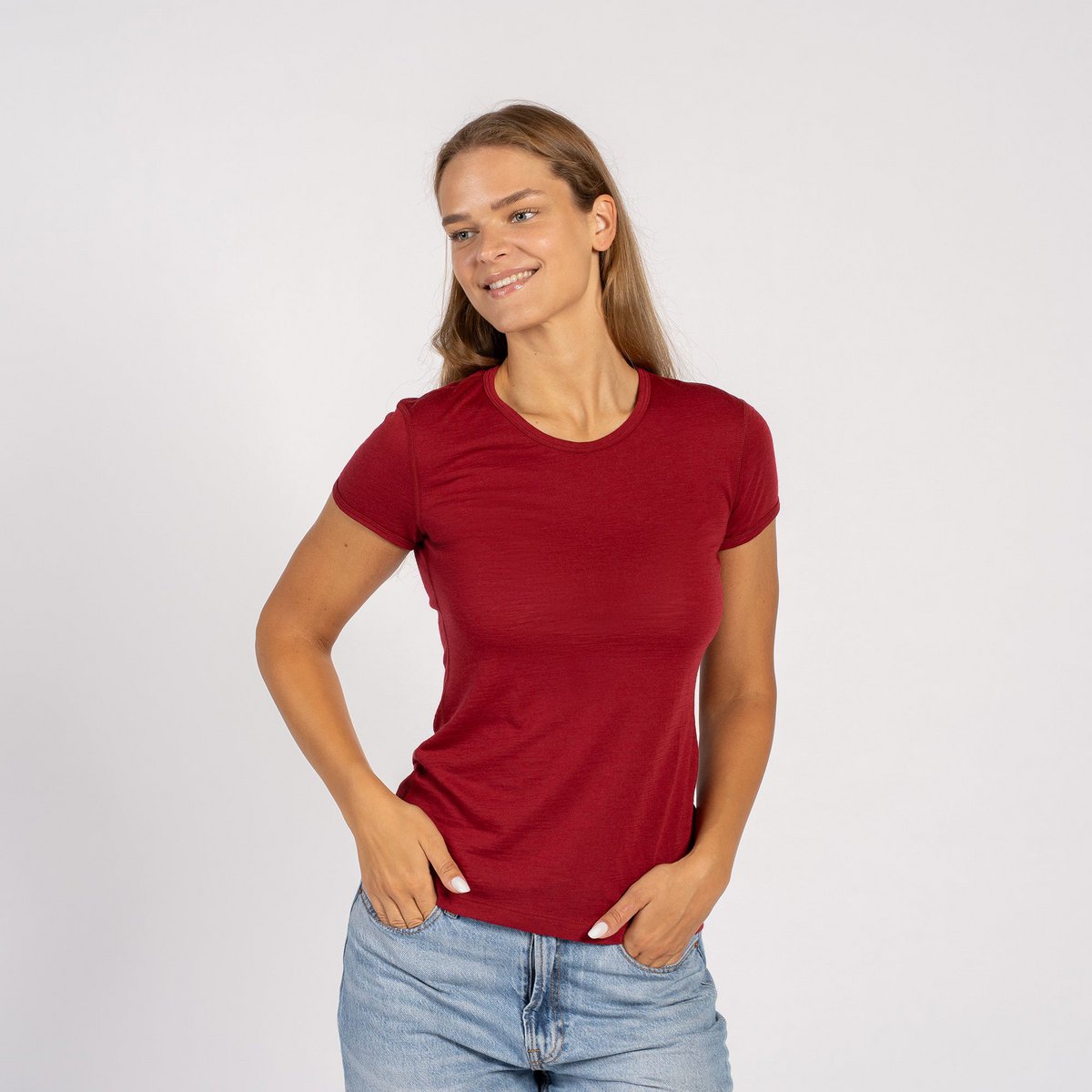 Maglia da donna Merino 160 a maniche corte Royal Cherry