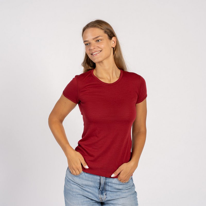 Maglia da donna Merino 160 a maniche corte Royal Cherry