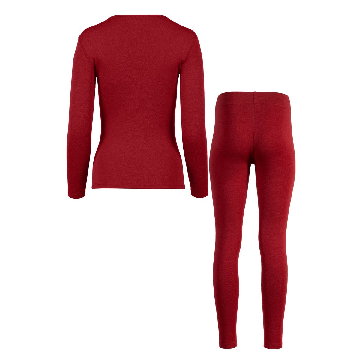 Conjunto Mujer Manga Larga y Leggings 250 Merino Royal Cherry