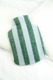 Hot water bottle cover STRIPES sky / forest
