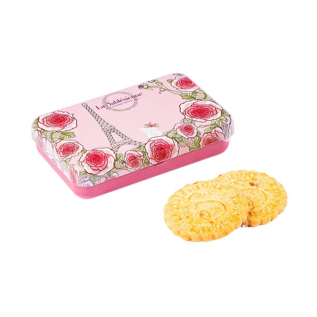 Salted butter caramel shortbread cookies - mini metal box "A morning in Paris" 35 g