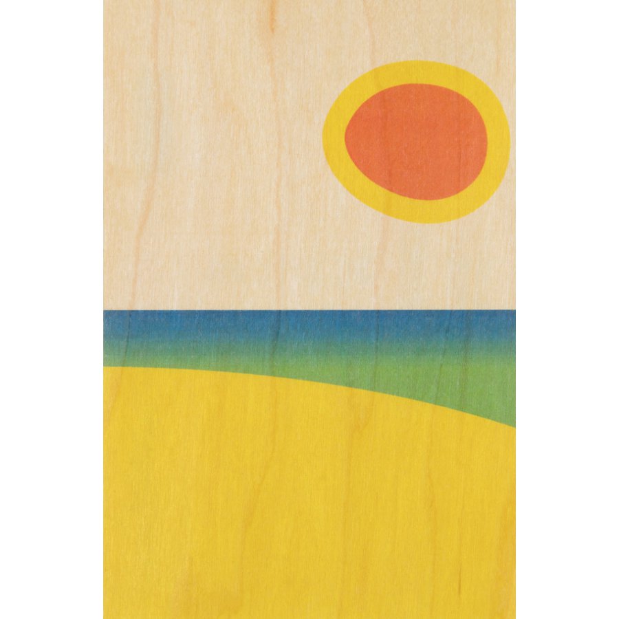 Miami sunset wooden postcard