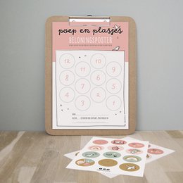 Póster de recompensa de caca y pipí | rosa | pegatinas incluidas