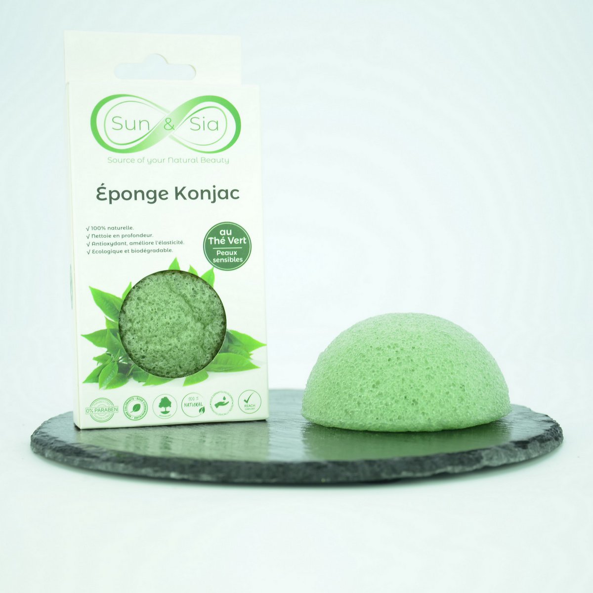 Spugna Konjac 100% naturale viso e corpo - In scatola | Diversi modelli tra cui scegliere