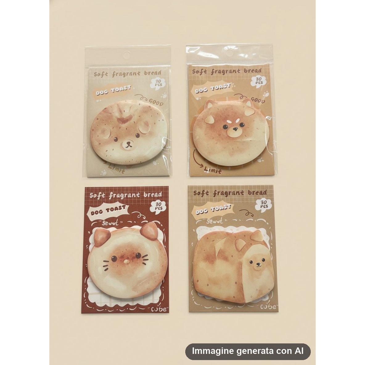 Katzen-Toast-Haftnotizen – Kawaii-Brot-Design