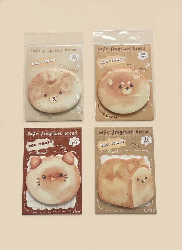Katzen-Toast-Haftnotizen – Kawaii-Brot-Design