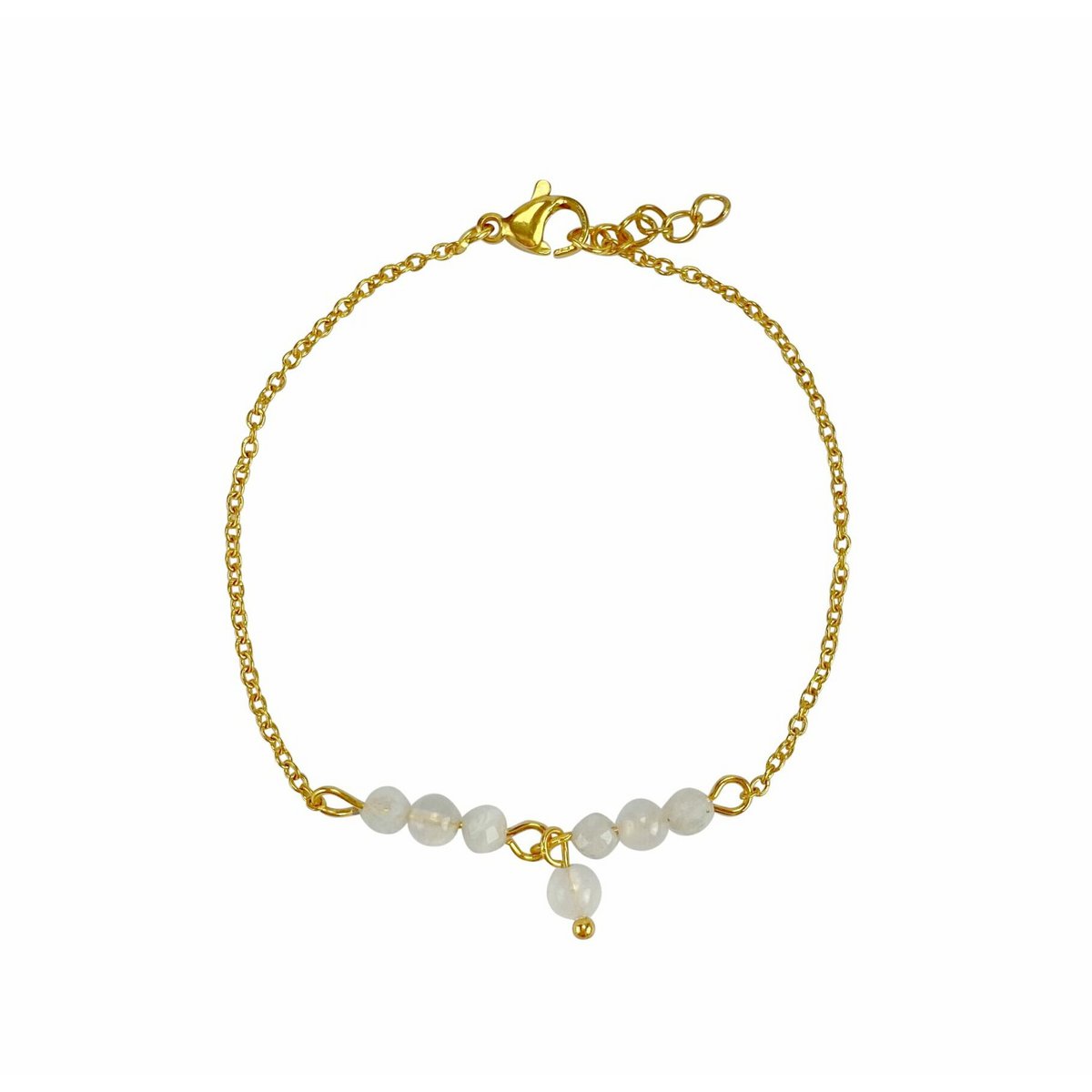Bracciale Pietra di luna e Giada - Oro