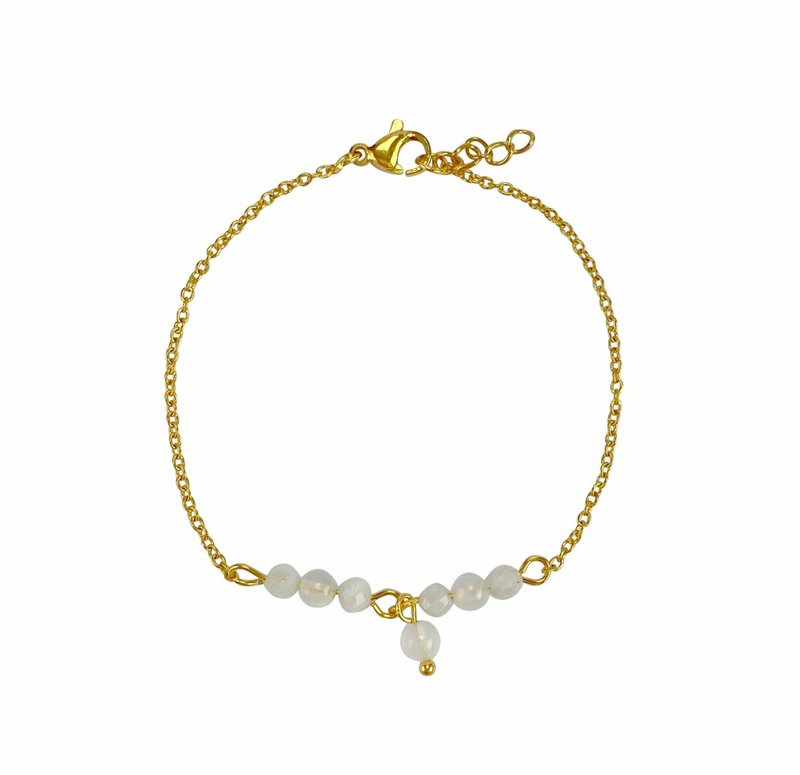 Bracciale Pietra di luna e Giada - Oro