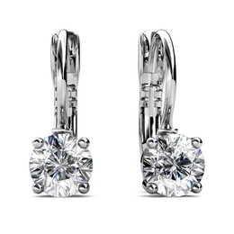Round Earrings - Silver and Crystal