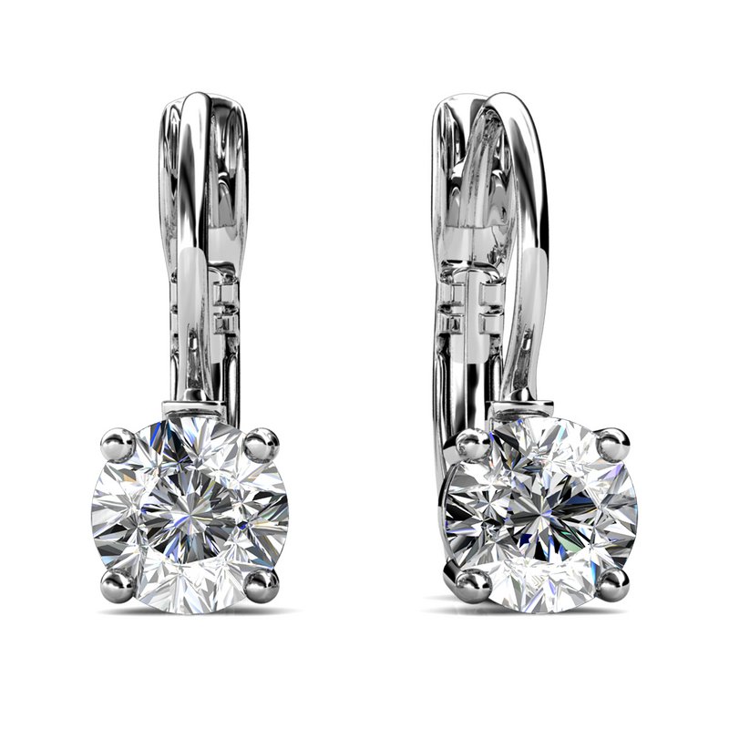 Round Earrings - Silver and Crystal