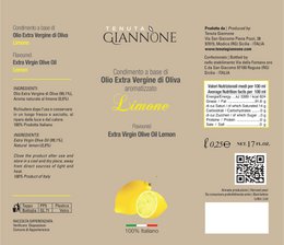 ITALIA | SICILIA | FLAVOURED Extra Virgin Olive Oil | LEMON | 250 ml