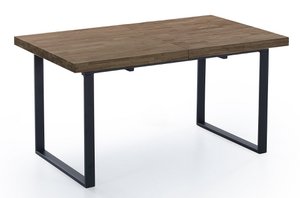 AUSZIEHBARER ESSTISCH AMERIKANISCHE EICHE NATUR / SCHWARZ OK1243 (8472)