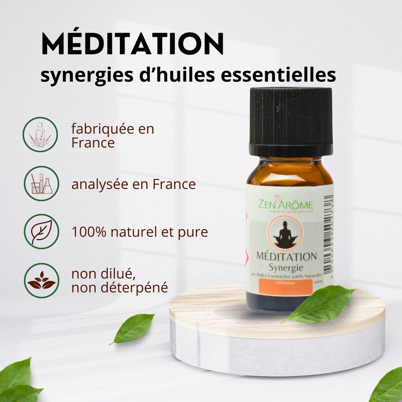 Synergy of essential oils - Meditation - 10 ml - Use for Diffusion - Packaged in France