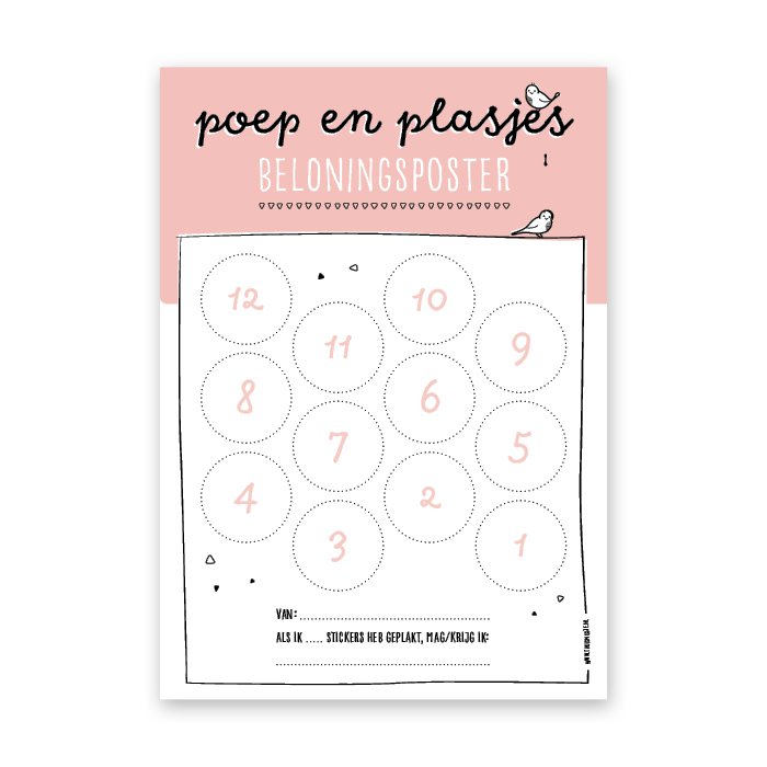 Póster de recompensa de caca y pipí | rosa | pegatinas incluidas