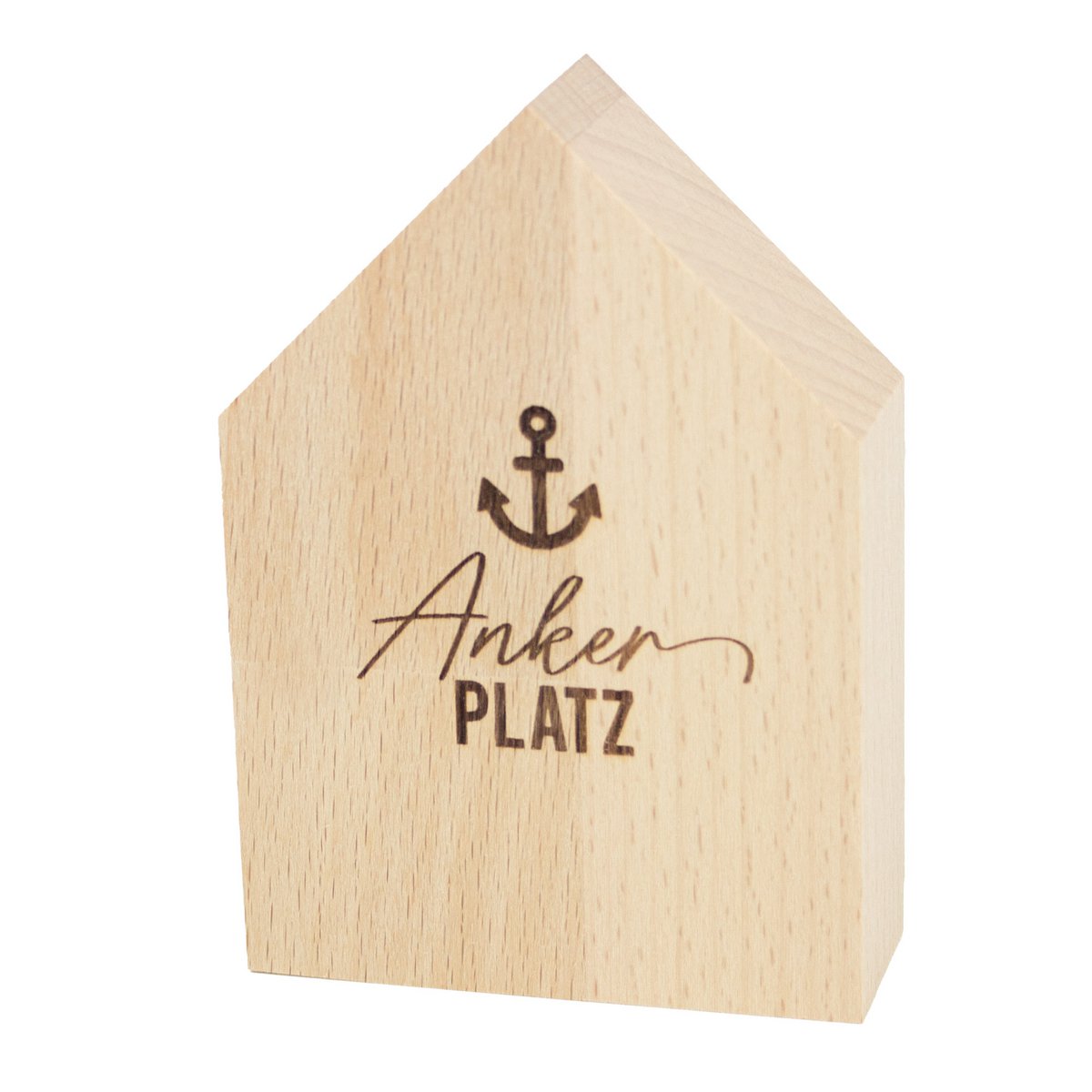 Large decorative wooden house anchorage made of sustainable beech wood
