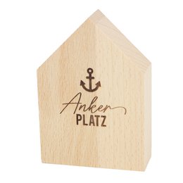 Large decorative wooden house anchorage made of sustainable beech wood