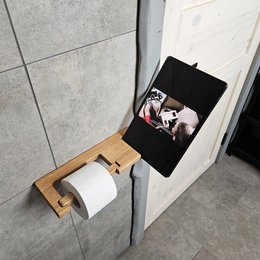 Porta della carta igienica a parete con scaffale e slot per telefoni integrato