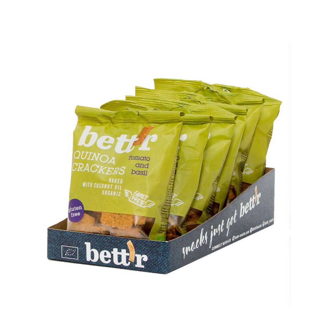 Quinoa Crackers Tomato & Basil, organic, Bett'r, 100g