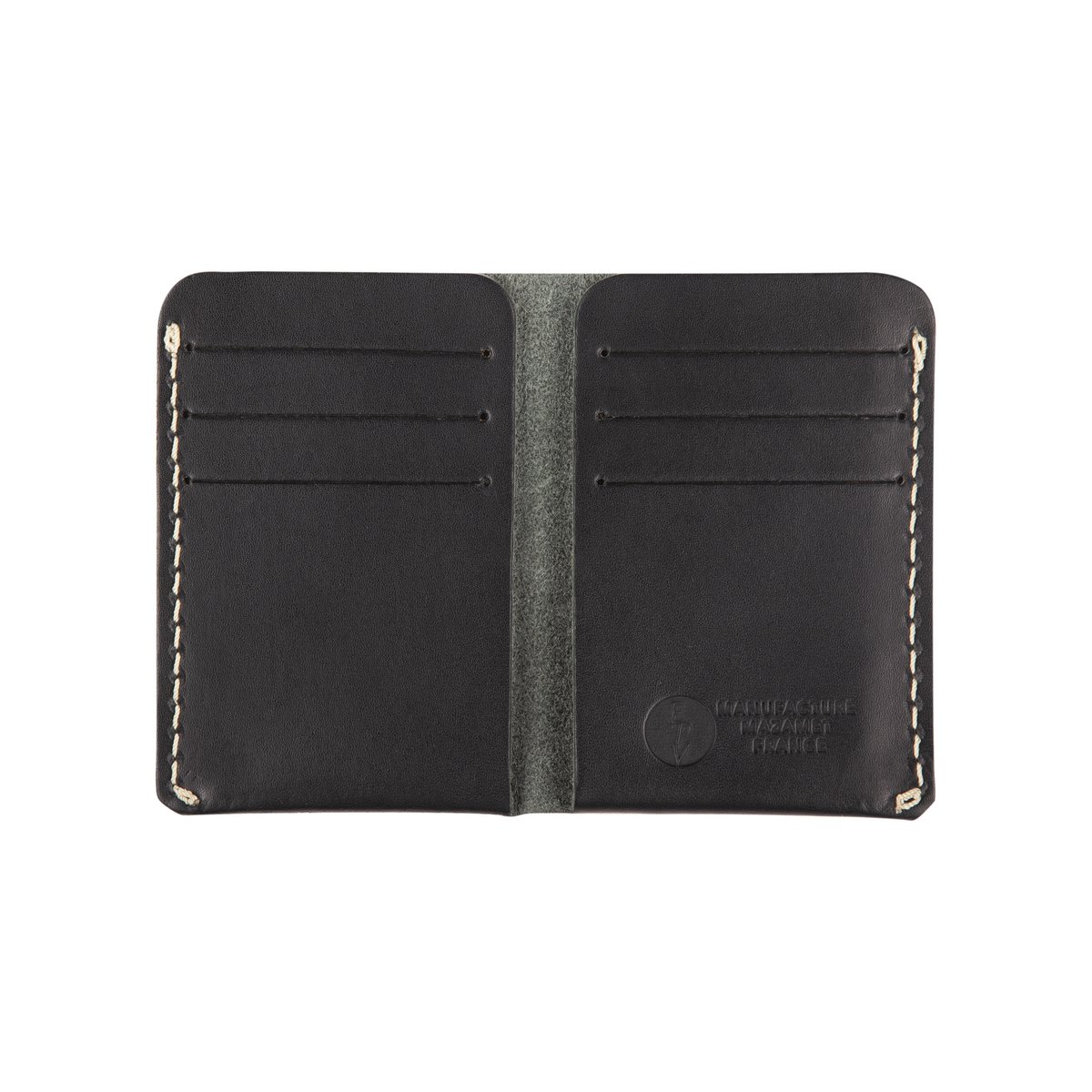 Black leather card holder