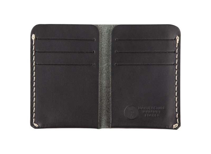 Black leather card holder