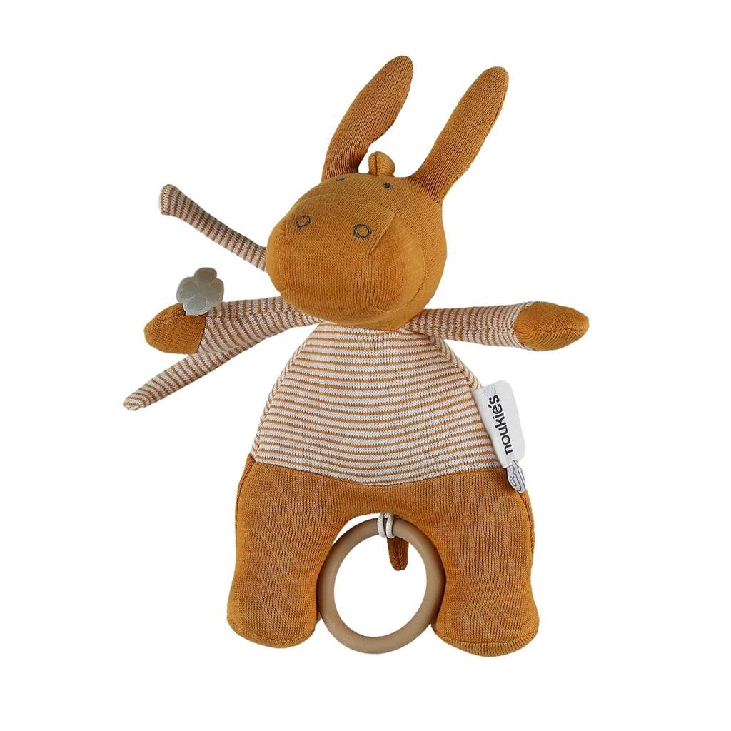 Noukie's : MINI PULL MUSICAL PACO ocre 23x10x7cm, en coton bio