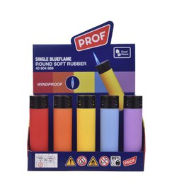 Briquet PROF Jet Flame Rond Effet Caoutchouté