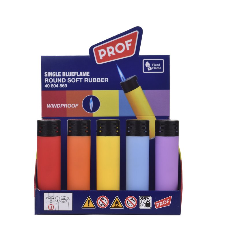 Briquet PROF Jet Flame Rond Effet Caoutchouté