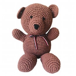 Luna-Leena big bear Leena brown - cotton (incl. donation) hand crocheted in Nepal