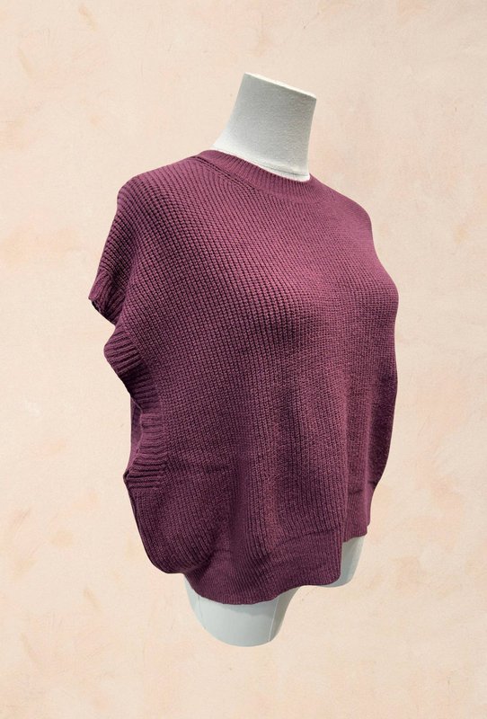Oversized ærmeløs striktrøje – VISCOSE – 22005