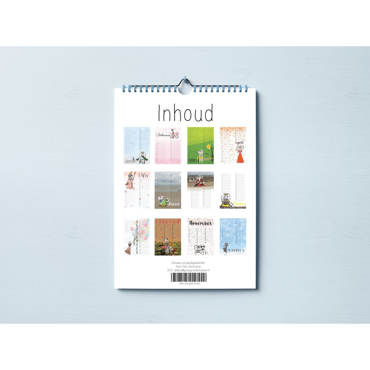 Zeeland souvenir - Zeeland Birthday Calendar – 12 months – Zeeland