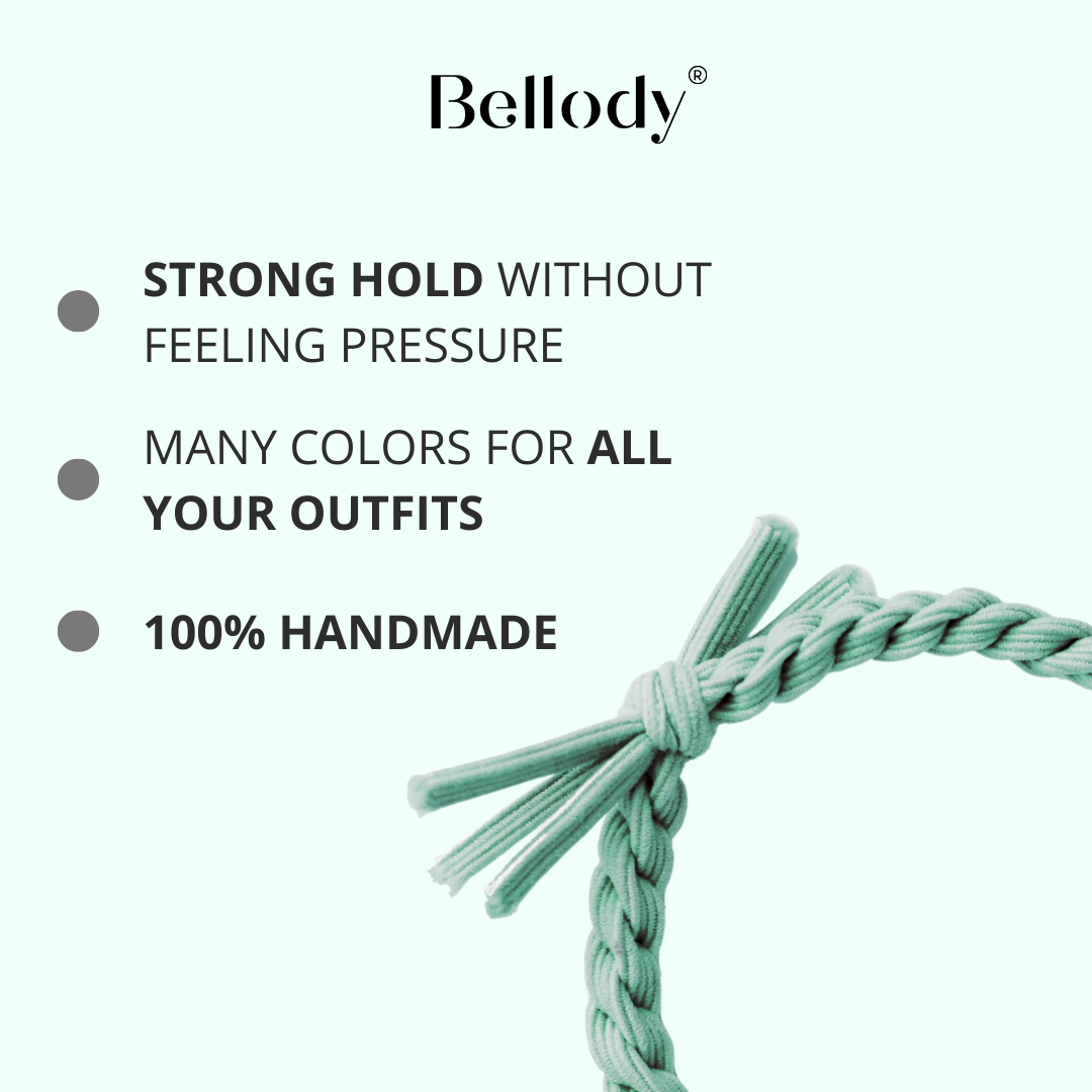 Haargummis Mint - Bellody®(4 Stk.) - Stylisch geflochtene Haargummis