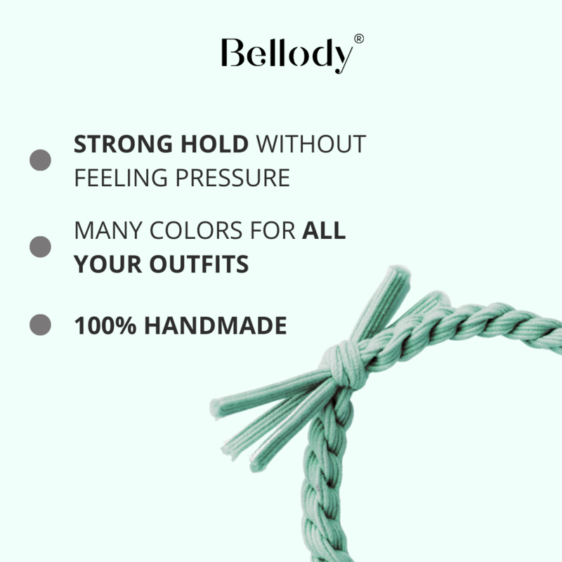 Traccia per capelli Mint - Bellody® (4 pezzi) - Elegante cravatta intrecciata intrecciata