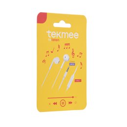 3.5mm Jack Stereo Earphones with Mic Tekmee – White
