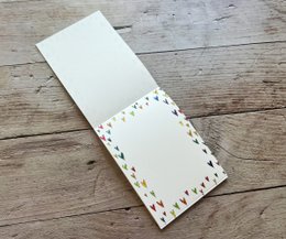 Bloc de notas con marco de corazón de acuarela | 50 hojas | Papel reciclado | DIN A6 | 105x148mm