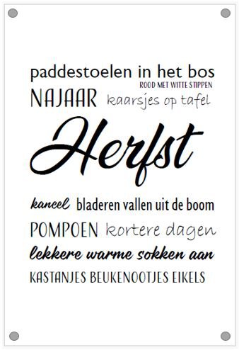 Tuinposter Herfst