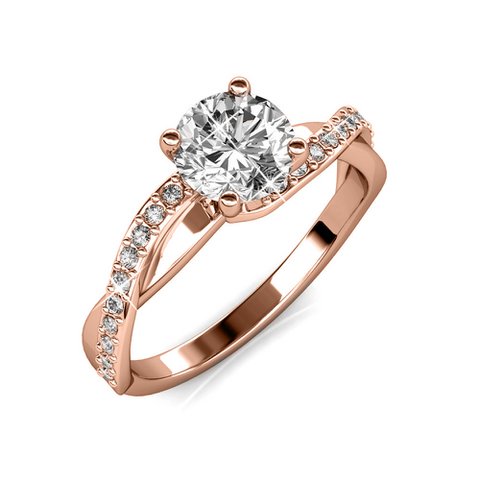 Eleanor Ring - Roségold und Kristall