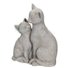 Katze mit K„tzchen grau 21cm