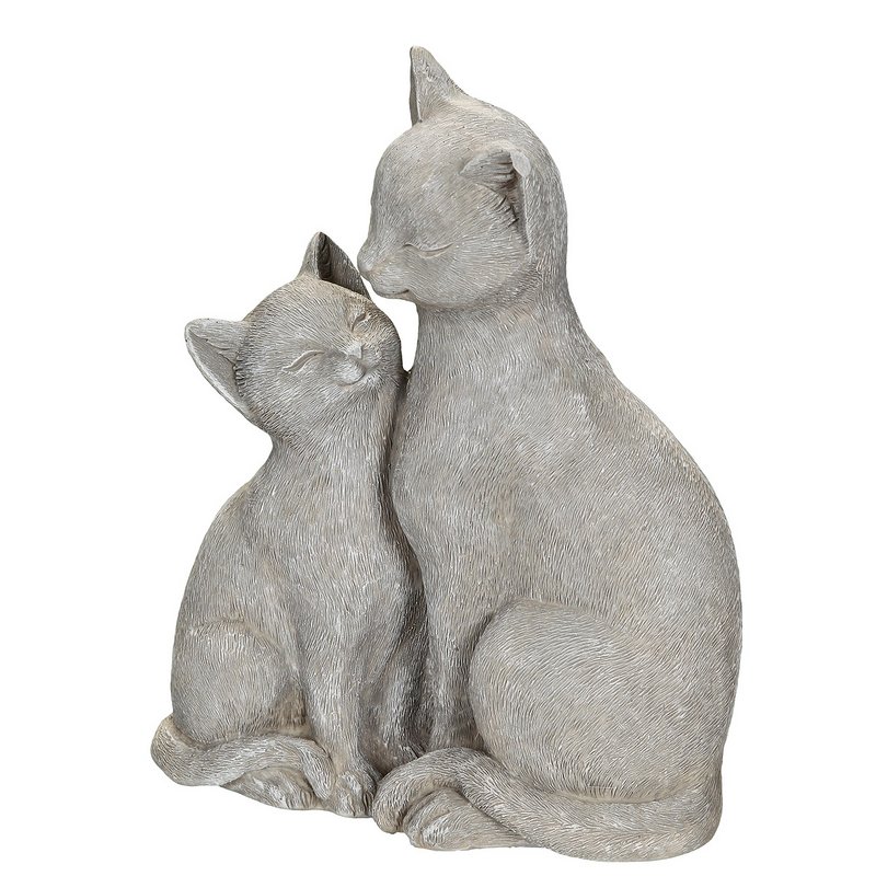 Katze mit K„tzchen grau 21cm
