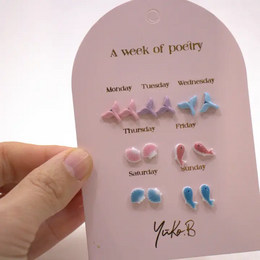 Box of 7 Earrings — Ocean Poetry Week - English