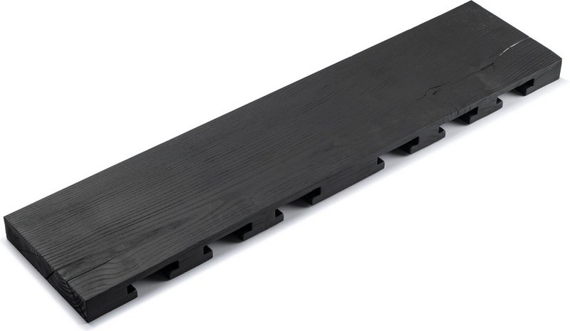 Tu Las™ Håndlavet trævægmonteret vinglasholder - 94 x 22 x 4 cm - Holdbart glasstativ - Sort